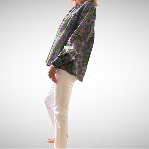 Rachel Zoe Cotton-Print Blouse XS - Picture 4 of 10